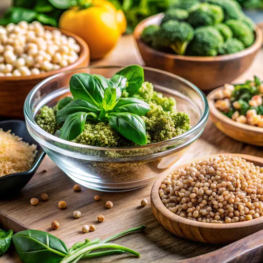 Tazón de Granos Ancestrales y Verduras Verdes