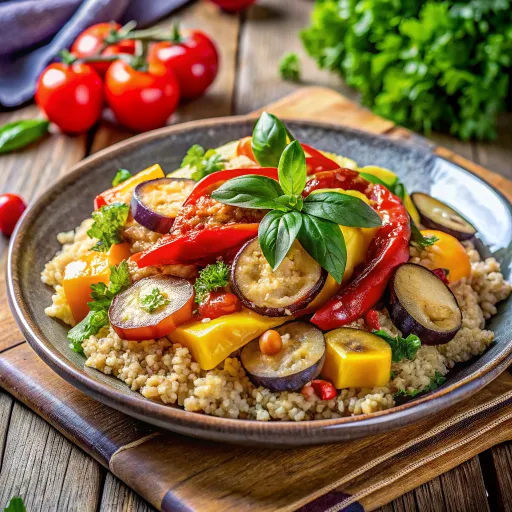 Quinoa Colorida con Verduras Asadas